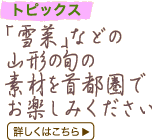 �u��؁v�Ȃǂ̎R�`�̏{�̑f�ނ���s���ł��y���݂��������B